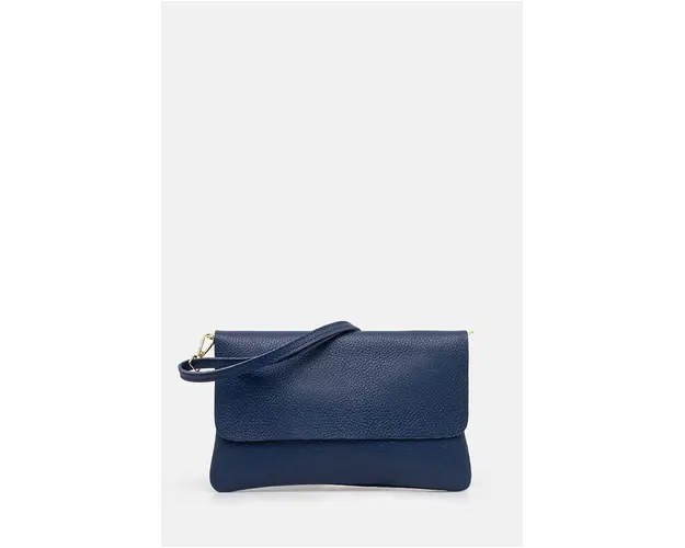 Answear Lab poseta de piele culoarea albastru marin
