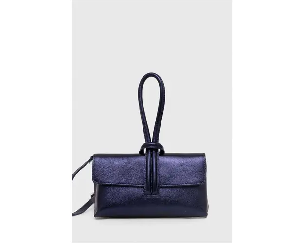 Answear Lab poseta piele culoarea albastru marin