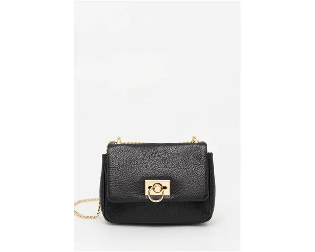 Answear Lab poseta de piele culoarea negru