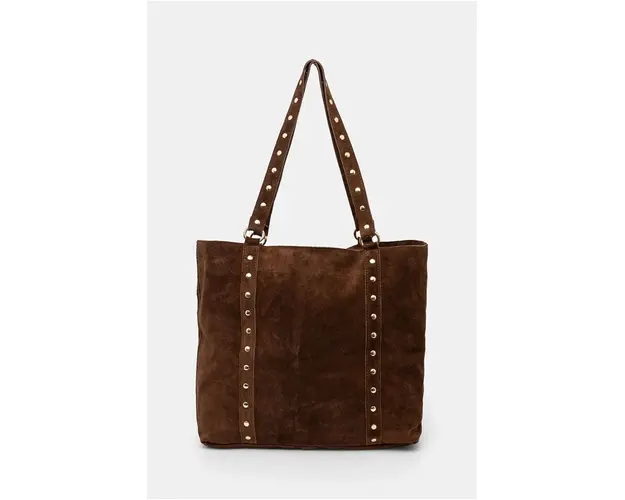 Answear Lab geanta de mana din piele intoarsa culoarea maro