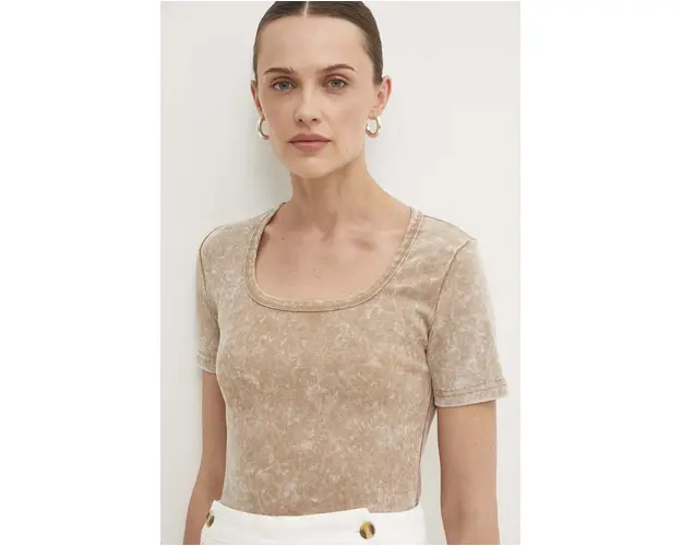 Answear Lab tricou femei, culoarea maro
