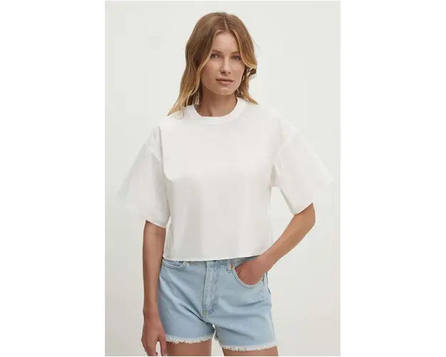 Answear Lab bluza culoarea alb, neted