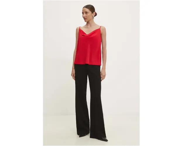 Answear Lab top femei, culoarea rosu, neted