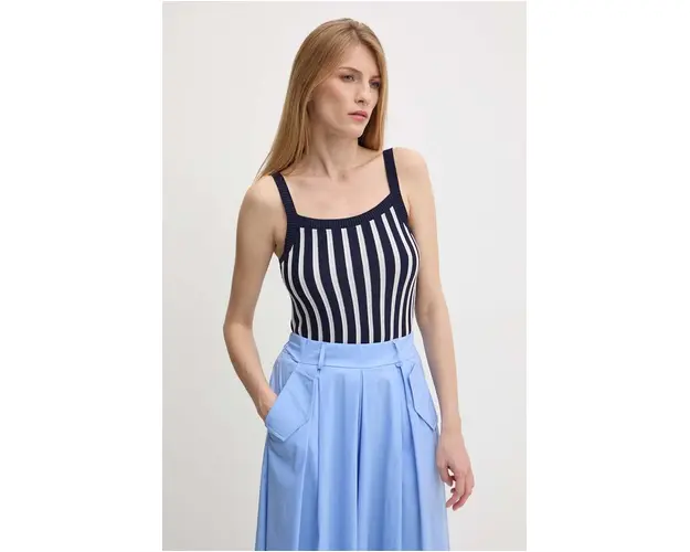 Answear Lab top femei, culoarea albastru marin