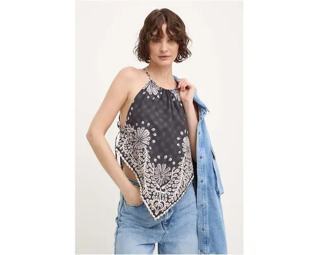Answear Lab top din bumbac culoarea negru, modelator