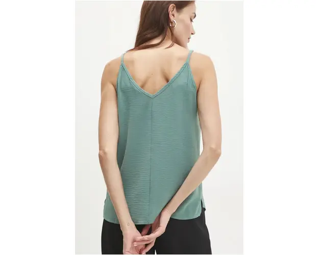 Answear Lab bluza culoarea turcoaz, neted