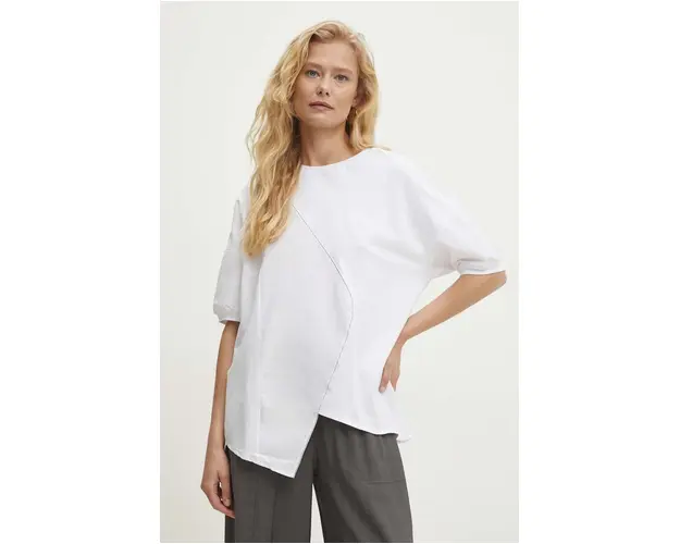 Answear Lab tricou din bumbac femei, culoarea alb