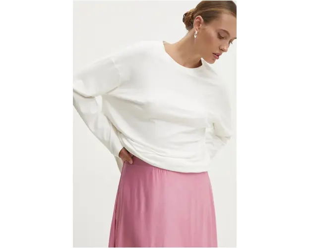 Answear Lab longsleeve femei, culoarea alb