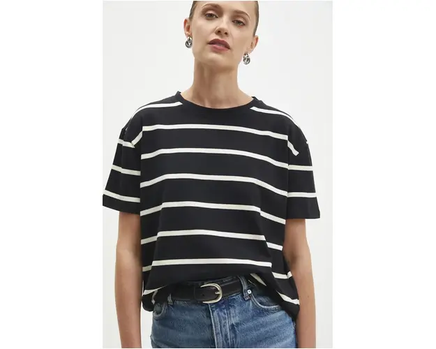 Answear Lab tricou din bumbac femei, culoarea negru