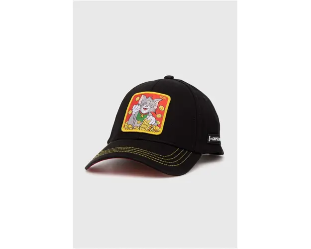 Capslab sapca de baseball din bumbac TOM & JERRY culoarea negru, cu imprimeu