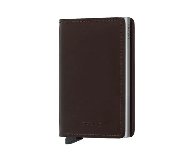 Secrid portofel de piele culoarea maro SO.DarkBrown-DarkBrown