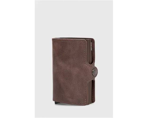 Secrid portofel de piele culoarea maro