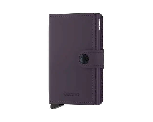 Secrid portofel de piele Miniwallet Matte Dark Purple culoarea violet