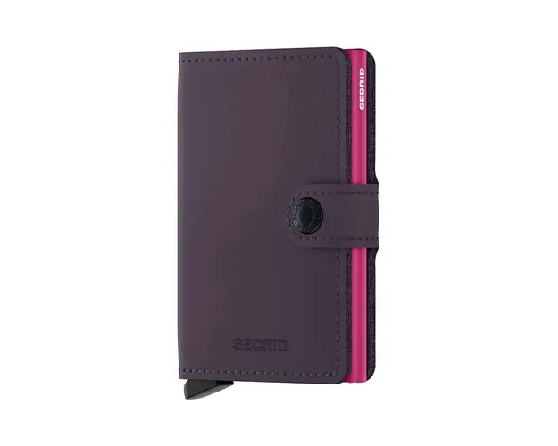 Secrid portofel de piele Miniwallet Matte Dark Purple-Fuchsia culoarea violet