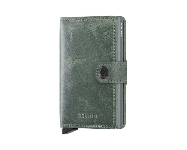 Secrid portofel de piele Miniwallet Vintage Sage culoarea verde