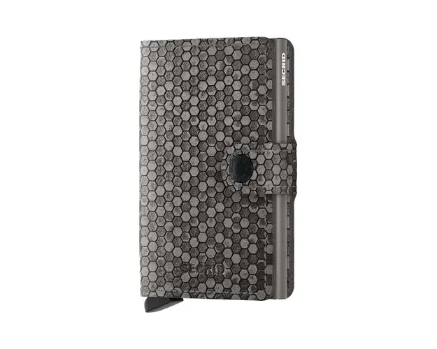 Secrid portofel de piele Miniwallet Hexagon Grey culoarea gri