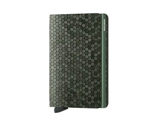 Secrid portofel de piele Slimwallet Hexagon Green culoarea verde