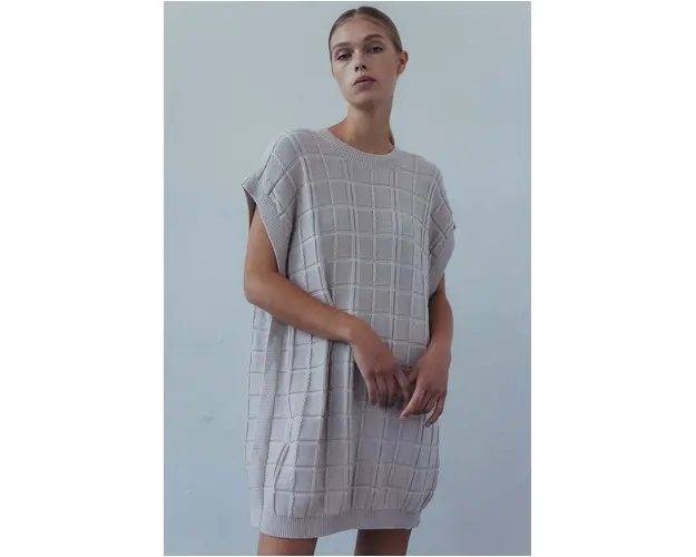 MUUV. rochie CARRE culoarea bej, mini, oversize
