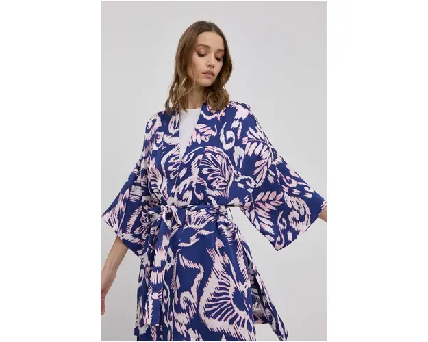 Beatrice B kimono culoarea albastru marin, oversize, modelator
