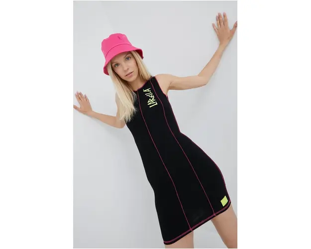 LaBellaMafia rochie culoarea negru, mini, mulata