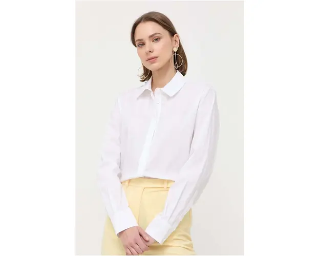 Liviana Conti camasa femei, culoarea alb, cu guler clasic, regular