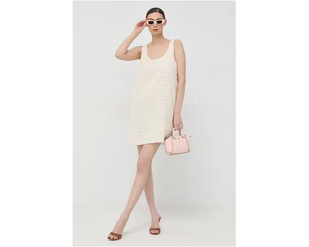 Silvian Heach rochie culoarea bej, mini, oversize