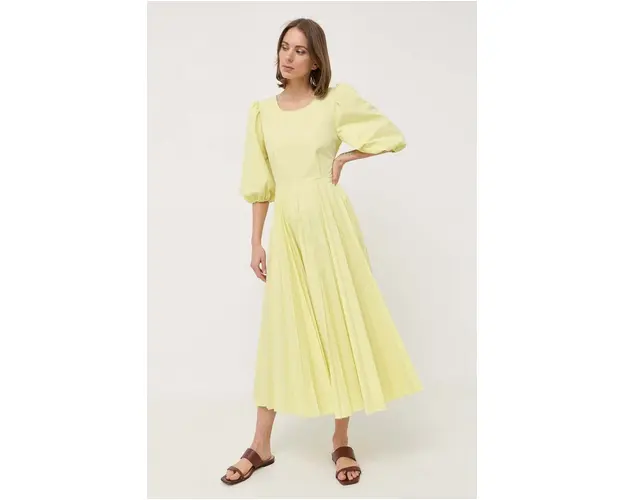 Beatrice B rochie culoarea galben, midi, evazati