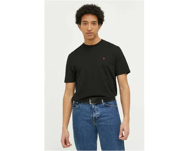 Volcom tricou din bumbac culoarea negru, neted