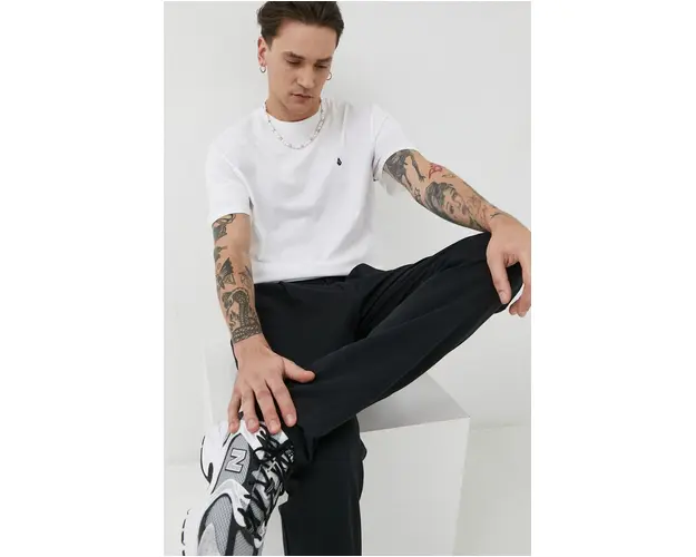 Volcom tricou din bumbac culoarea alb, neted