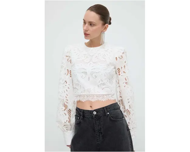 Silvian Heach bluza femei, culoarea alb, neted