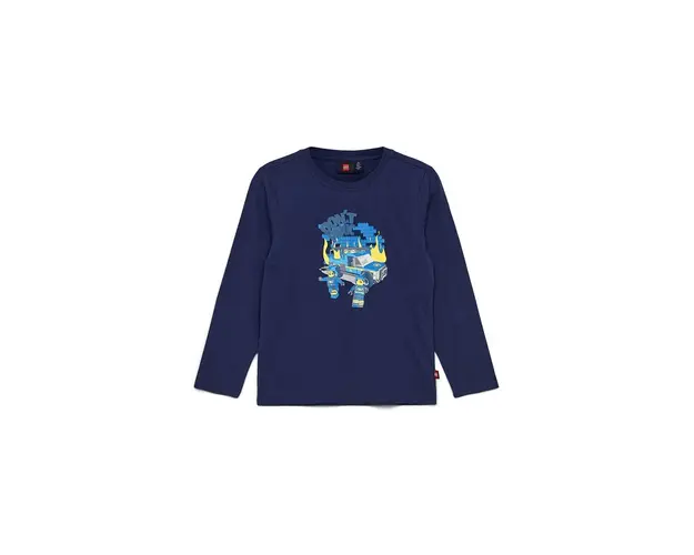 Lego longsleeve din bumbac pentru copii culoarea albastru marin, cu imprimeu