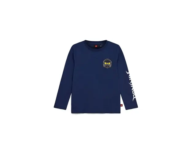 Lego longsleeve din bumbac pentru copii culoarea albastru marin, cu imprimeu