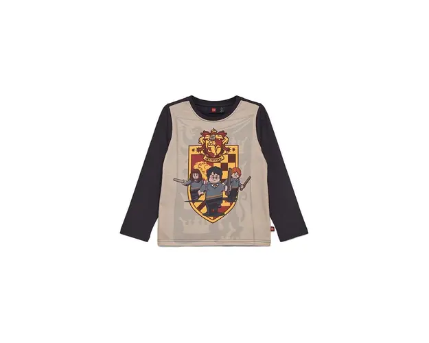 Lego longsleeve din bumbac pentru copii culoarea negru, cu imprimeu