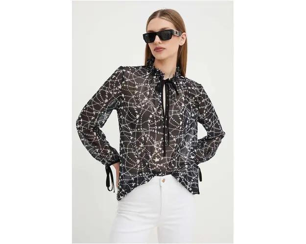 Silvian Heach bluza femei, culoarea negru, modelator