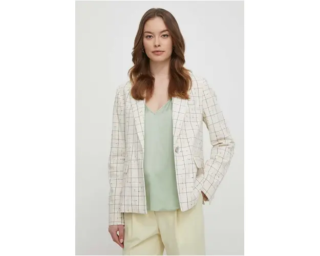 Mos Mosh sacou culoarea bej, un singur rand de nasturi, modelator