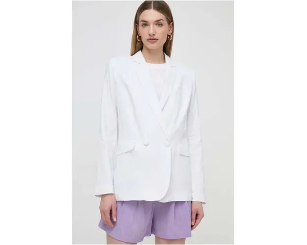 Silvian Heach sacou de in culoarea alb, cu doua randuri de nasturi, neted