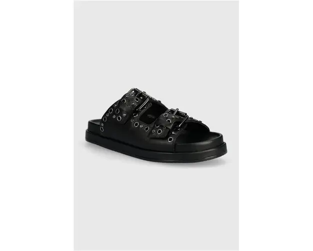 Wojas slapi de piele 7412551 femei, culoarea negru