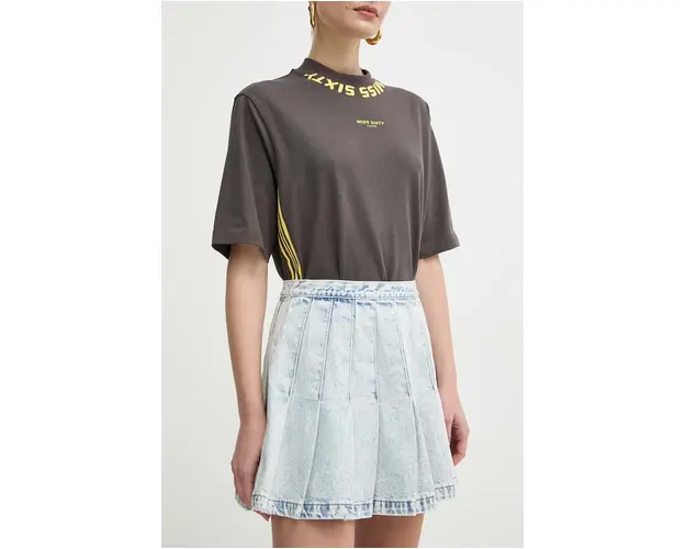 Silvian Heach fusta jeans mini, evazati