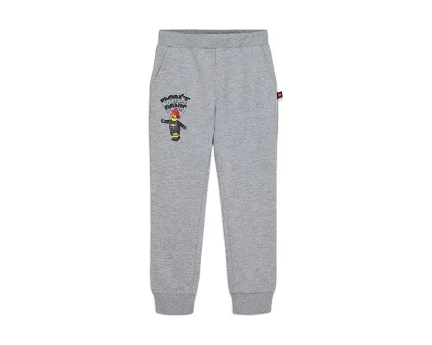 Lego pantaloni de trening din bumbac pentru copii culoarea gri, cu imprimeu