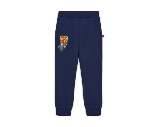 Lego pantaloni de trening din bumbac pentru copii culoarea albastru marin, cu imprimeu