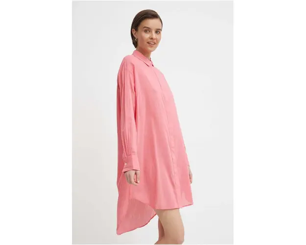 Mos Mosh rochie din bumbac culoarea roz, mini, oversize