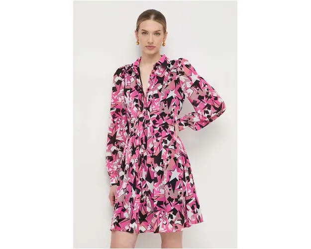 Silvian Heach rochie culoarea roz, mini, evazati
