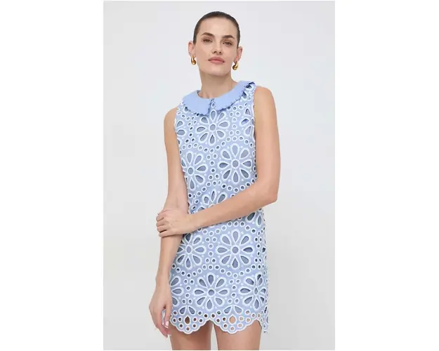 Silvian Heach rochie din bumbac mini, drept