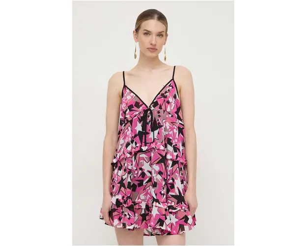 Silvian Heach rochie culoarea roz, mini, oversize