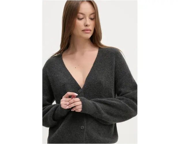 Mos Mosh cardigan din lana culoarea gri, light