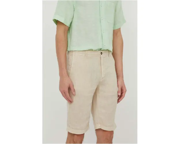 Bomboogie pantaloni scurti din in culoarea bej