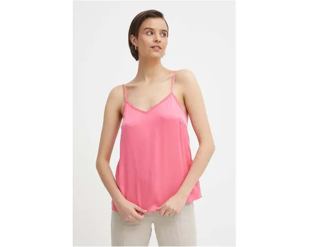 Mos Mosh top de matase culoarea roz, neted