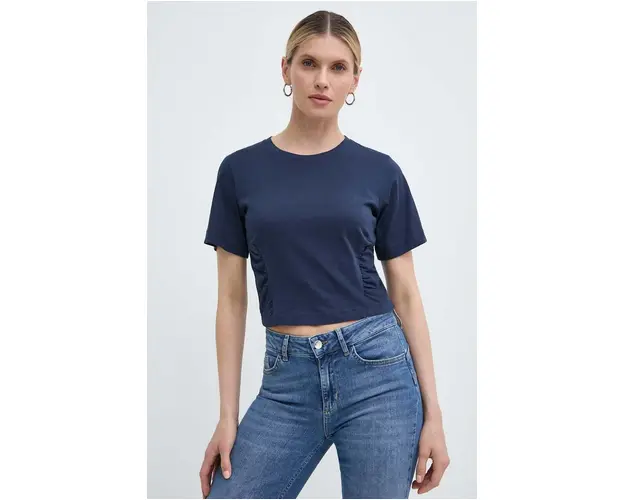 Silvian Heach tricou din bumbac femei, culoarea albastru marin