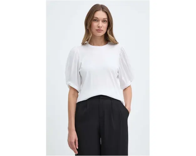 Silvian Heach tricou din bumbac femei, culoarea alb