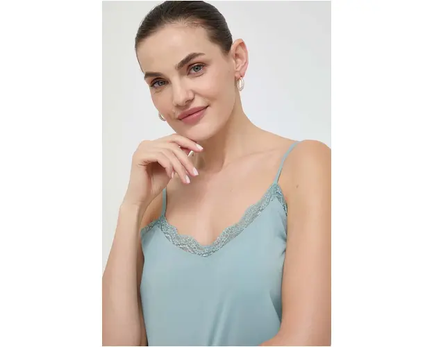 Silvian Heach top femei, culoarea verde, neted